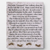 砂の中の足跡とイエス・プラーク フォトプラーク (正面)