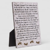 砂の中の足跡とイエス・プラーク フォトプラーク (側面)