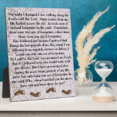 砂の中の足跡とイエス・プラーク フォトプラーク (側面)