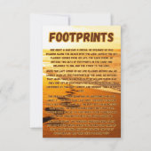 砂の中の足跡の祈りの言葉写真の挨拶 カード (正面)
