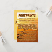 砂の中の足跡の祈りの言葉写真の挨拶 カード (正面/裏面インサイチュ)