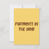 砂の中の足跡の祈りの言葉写真の挨拶 カード (裏面)