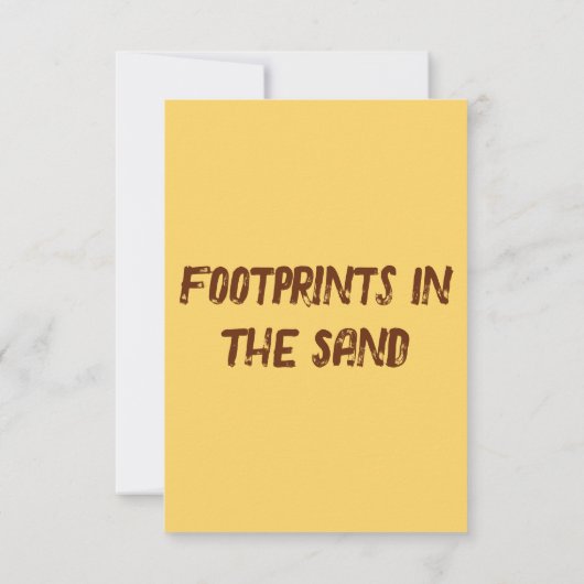 砂の中の足跡の祈りの言葉写真の挨拶 カード (裏面)