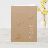 砂の中の足跡を失ってごめんなさい カード (黄色い花)