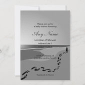 砂の中の足跡ベビーシャワー招待状 招待状 (正面)