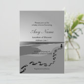 砂の中の足跡ベビーシャワー招待状 招待状 (スタンド正面)