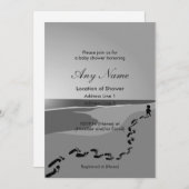 砂の中の足跡ベビーシャワー招待状 招待状 (正面/裏面)