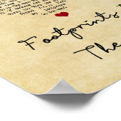 砂の中の足跡ヴィンテージハート歌の歌詞 ポスター (角)