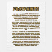 砂の中の足跡祈りの言葉 フリースブランケット (正面)