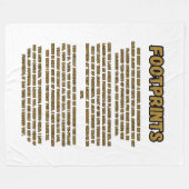 砂の中の足跡祈りの言葉 フリースブランケット (正面(横))