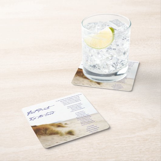 砂の中の足跡 スクエアペーパーコースター (インサイチュ)