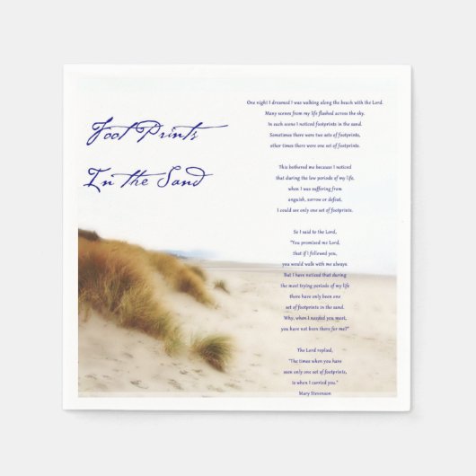 砂の中の足跡 スタンダードカクテルナプキン (正面)