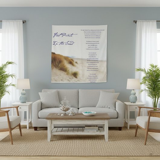 砂の中の足跡 タペストリー