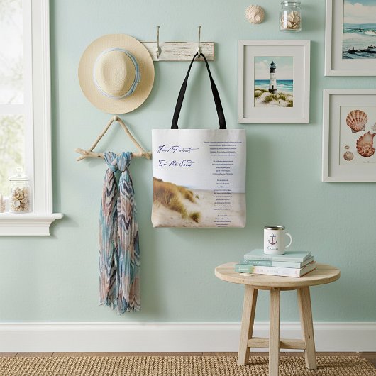 砂の中の足跡 トートバッグ