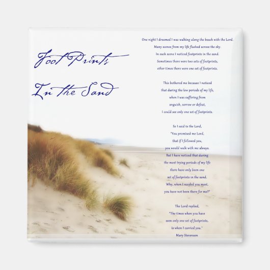 砂の中の足跡 マグネット (正面)