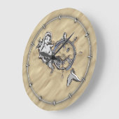 砂の中の銀の人魚 ラージ壁時計 (傾斜)