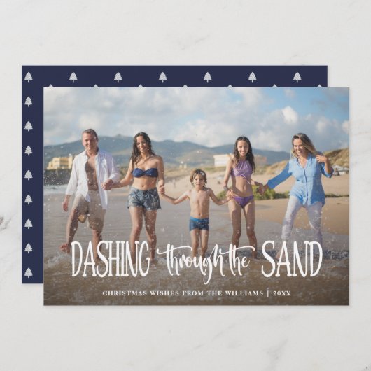 砂の中を駆け抜ける |クリスマスフォト シーズンカード (正面/裏面)