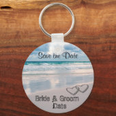 砂の中書に新郎新婦 キーホルダー (正面)