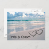 砂の中書に新郎新婦 ポストカード (正面/裏面)