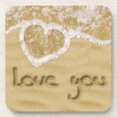 砂の中書のハート コースター (正面)