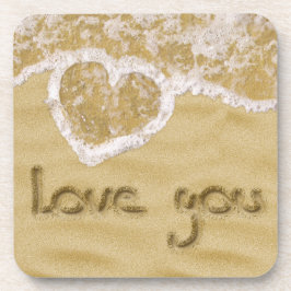 砂の中書のハート コースター