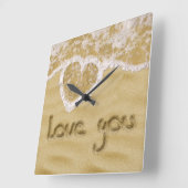 砂の中書のハート スクエア壁時計 (傾斜)