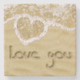 砂の中書のハート ストーンコースター