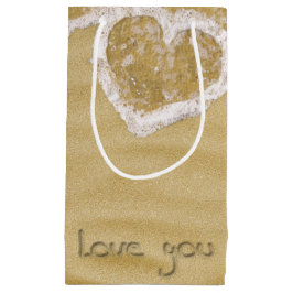 砂の中書のハート スモールペーパーバッグ