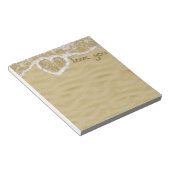 砂の中書のハート ノートパッド (アングル)