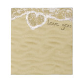 砂の中書のハート ノートパッド (正面)