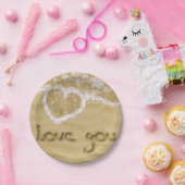 砂の中書のハート ペーパープレート (パーティー)