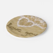 砂の中書のハート ペーパープレート (アングル)