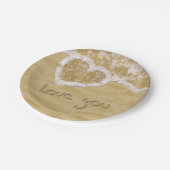 砂の中書のハート ペーパープレート (アングル)