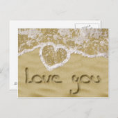 砂の中書のハート ポストカード (正面/裏面)