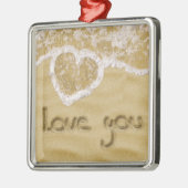 砂の中書のハート メタルオーナメント (左)