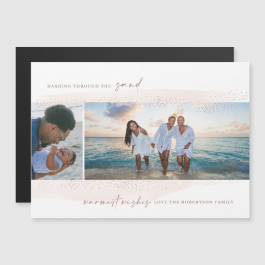 砂の休日の写真のマグネットカードをダッシュイン マグネット招待状 (正面/裏面)