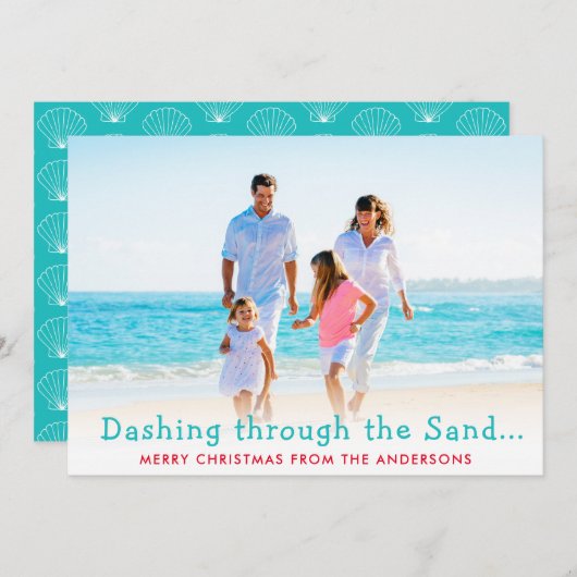 砂の休日の写真カードをダッシング シーズンカード (正面/裏面)