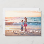 砂の休暇の写真をダッシング シーズンカード (正面)