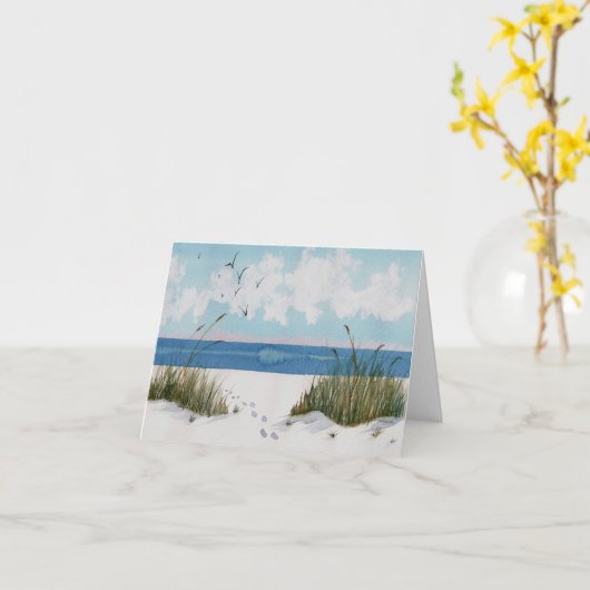 砂の共感表の足跡 カード (黄色い花)