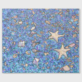 砂の包装紙の抽象的な貝殻 ラッピングペーパー (フラット)