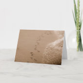 砂の同情カードに犬の足跡 カード (正面)