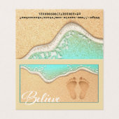 砂の名刺に折り畳まれたフットプリント 名刺 (外部フラット)