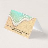 砂の名刺に折り畳まれたフットプリント 名刺 (裏面)