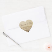 砂の名前パーソナライズされた結婚 ハートシール (封筒)