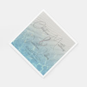 砂の名前ビーチ結婚式 スタンダードランチョンナプキン (角)