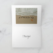 砂の執筆私はビーチで恋しく思います カード (内部)