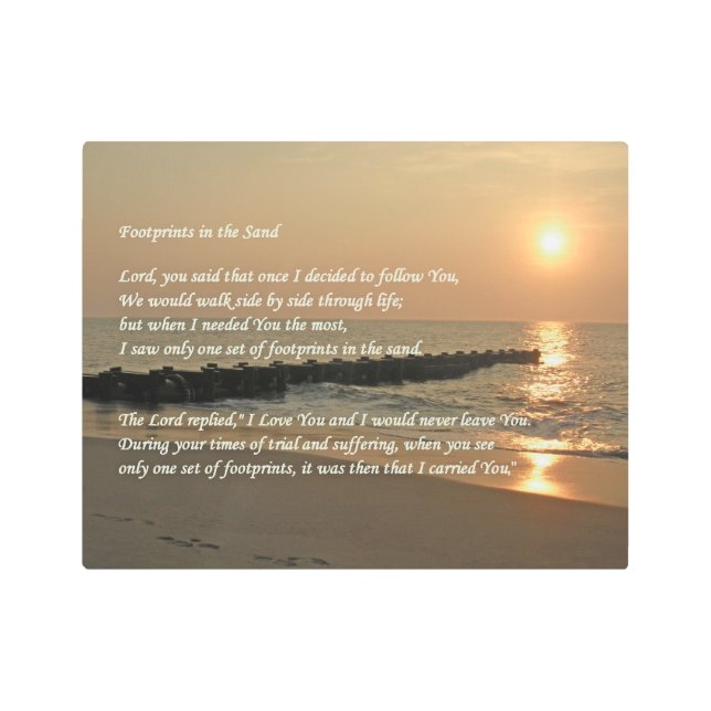 砂の壁の芸術の金属のプリントの足跡 メタルプリント (正面)