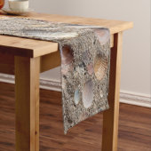 砂の夏のビーチ写真の貝殻 ショートテーブルランナー (インサイチュ)