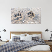 砂の子犬の写真にPAWプリント愛犬家 キャンバスプリント (インサイチュ (寝室))