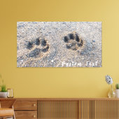 砂の子犬の写真にPAWプリント愛犬家 キャンバスプリント (インサイチュ (リビング))